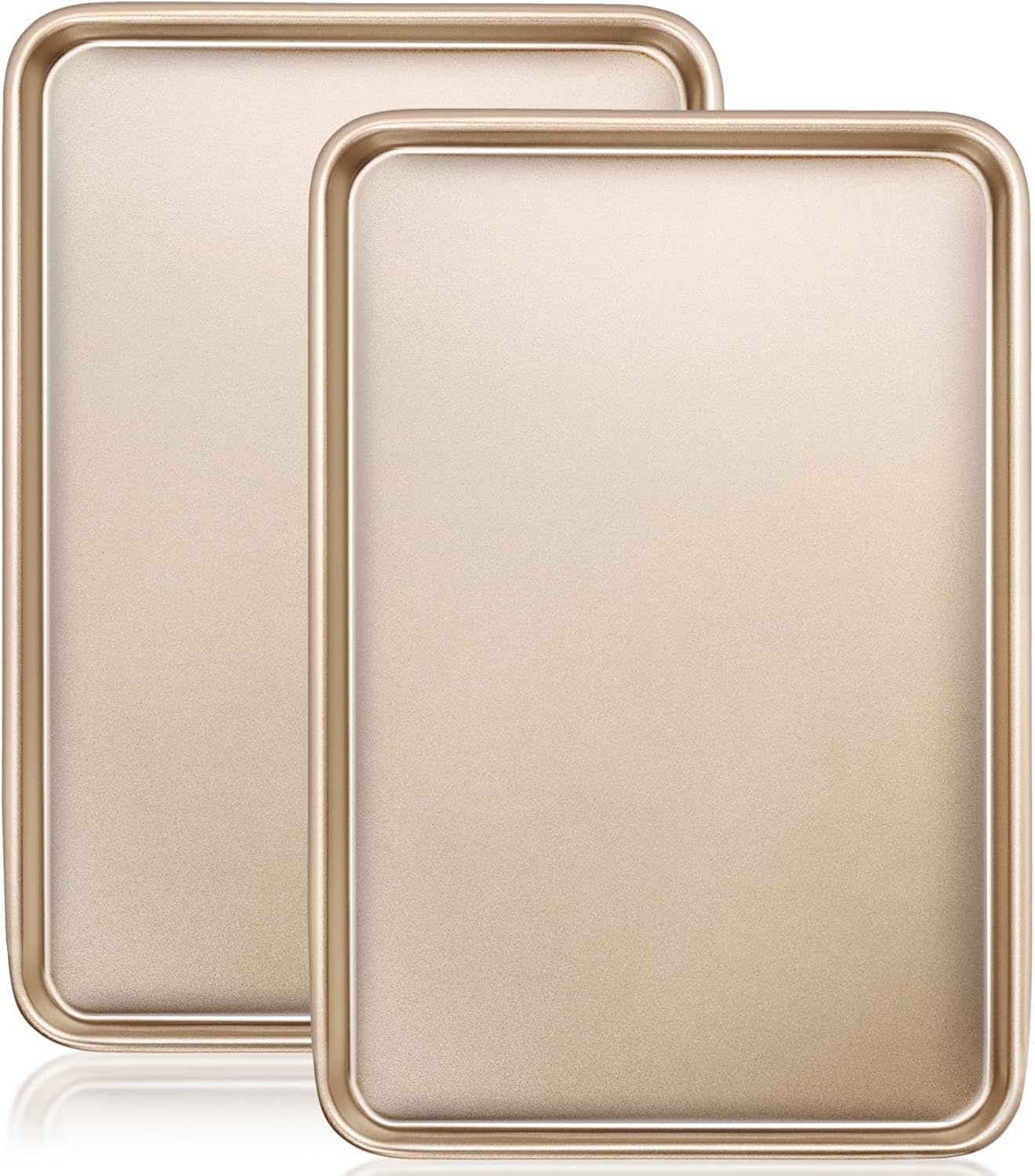 image:imageBaking Sheet Pan Set of 2 Wildone Commercial Cookie Sheets for Baking Nonstick Carbon Steel Oven Tray Half Sheet Pan 175x12 Inch Heavy Duty amp Easy CleanChampagne Gold