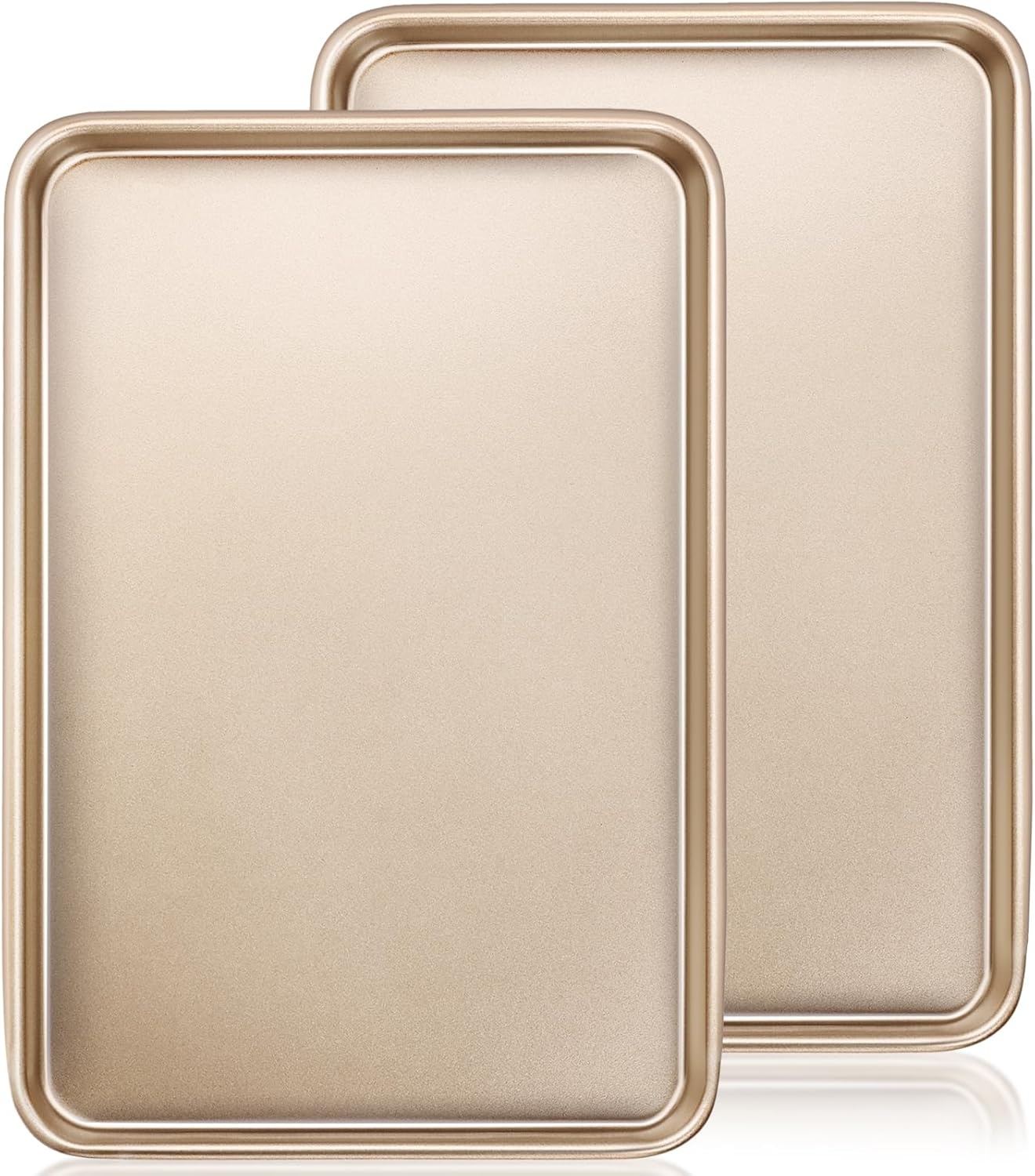 image:imageBaking Sheet Pan Set of 2 Wildone Commercial Cookie Sheets for Baking Nonstick Carbon Steel Oven Tray Half Sheet Pan 175x12 Inch Heavy Duty amp Easy CleanChampagne Gold