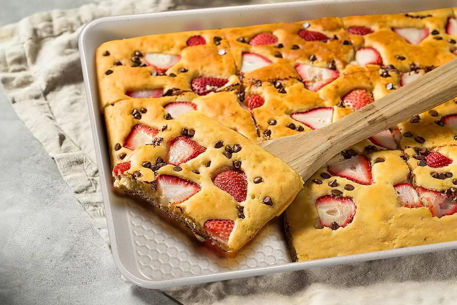 image:imageBaking Sheet Pan Set of 2 Wildone Commercial Cookie Sheets for Baking Nonstick Carbon Steel Oven Tray Half Sheet Pan 175x12 Inch Heavy Duty amp Easy CleanTextured White