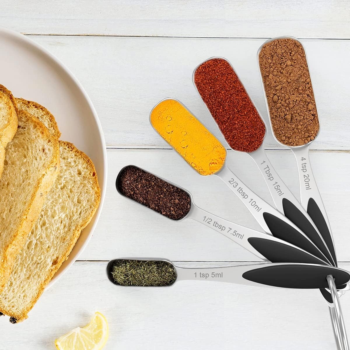 image:imageMeasuring Cups and Measuring Spoons Set Wildone Stainless Steel 8 Measuring Cups 10 Measuring Spoons 1 Leveler 1 Whisk amp 5 Mini Spoons for Dry and Liquid Ingredient 25 Piece MulticolorBlack