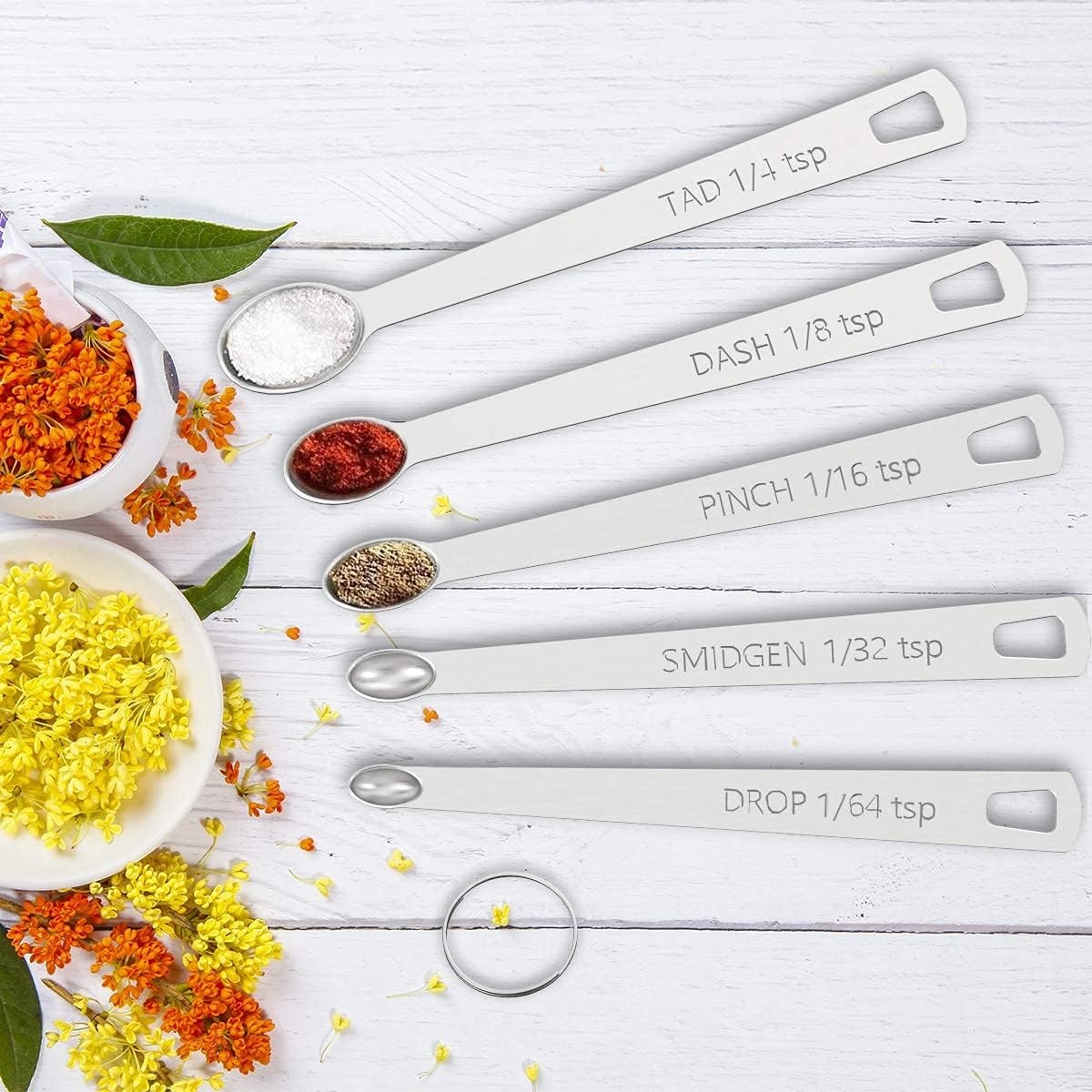 image:imageWildone 21 Piece Black Measuring Cups amp Spoons Includes 7 Stainless Steel Measuring Cups 8 Double Sided Measuring Spoons 1 Leveler amp 5 Mini SpoonsSilver