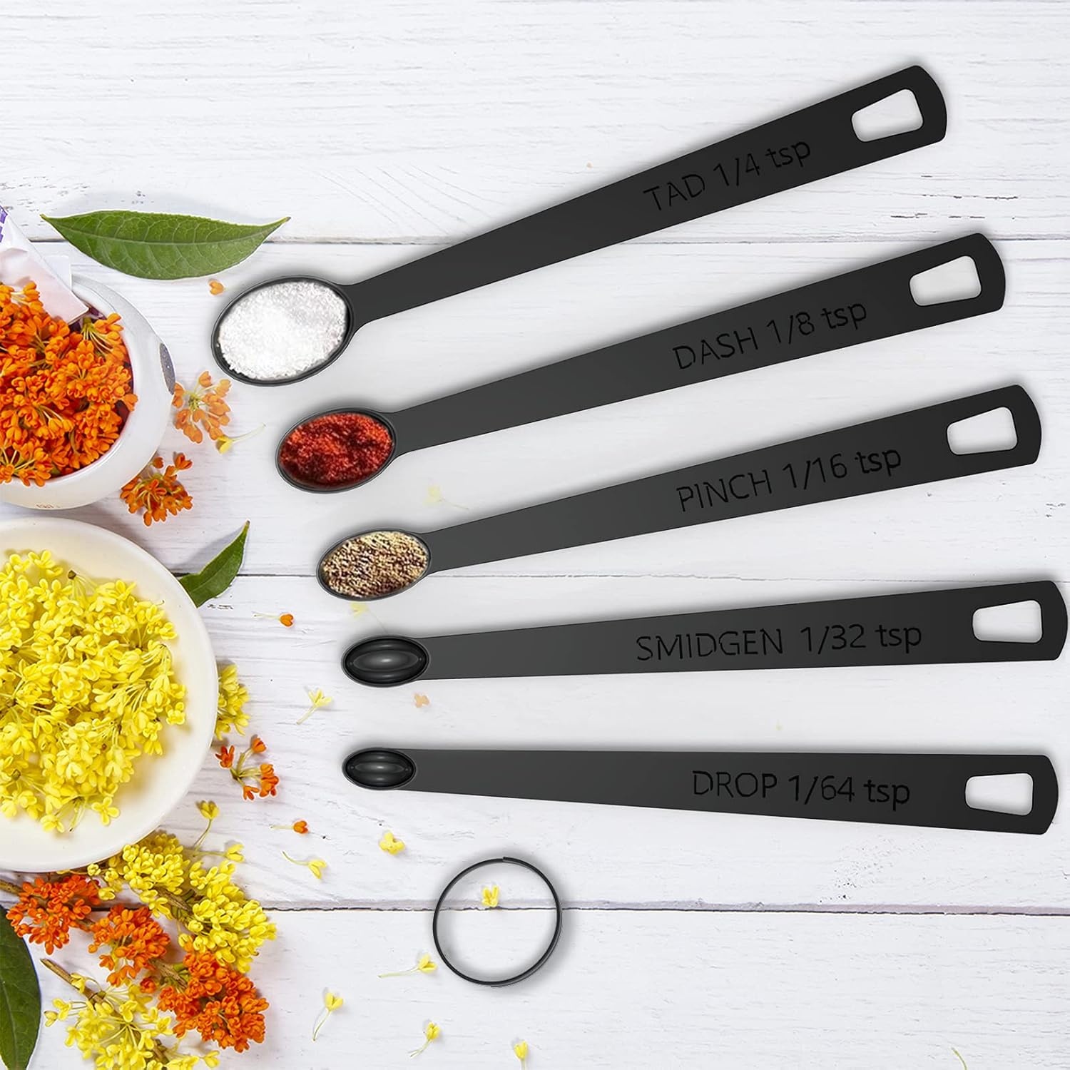 image:imageWildone Black Measuring Cups amp Spoons Set of 21 Includes 7 Stainless Steel Nesting Measuring Cups 8 Measuring Spoons 1 Leveler amp 5 Mini Measuring Spoons Ideal for Dry amp Liquid IngredientsBlack