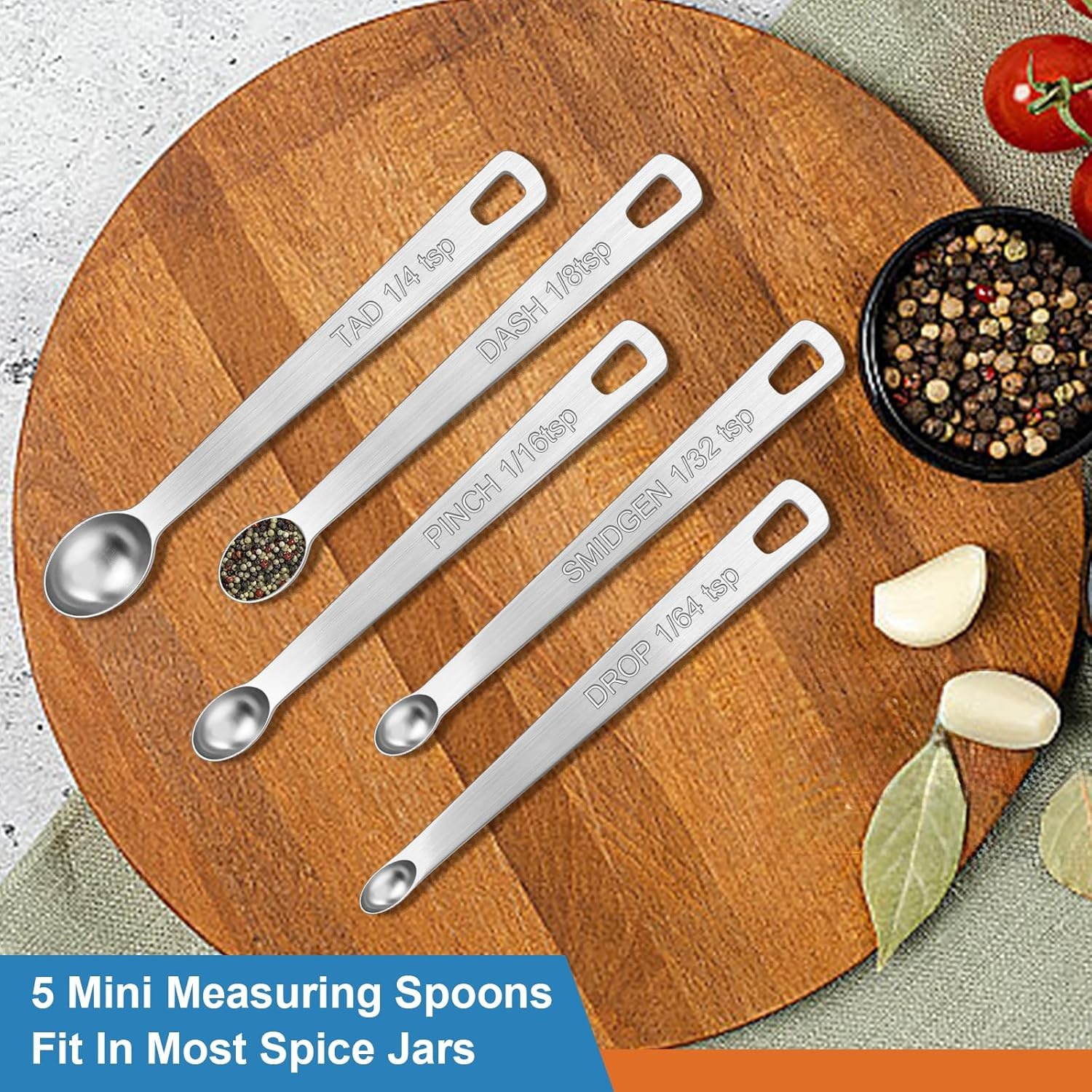 image:imageWildone Stainless Steel Magnetic Measuring Spoons with Strong Magnets 14pc Including 8 Double Sided Magnetic Measuring Spoons Leveler and 5 Mini Spoons for Spice Jar and Liquid Measuring MulticolorMulticolor