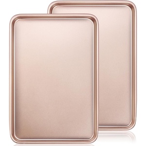 image:imageBaking Sheet Pan Set of 2 Wildone Commercial Cookie Sheets for Baking Nonstick Carbon Steel Oven Tray Half Sheet Pan 175x12 Inch Heavy Duty amp Easy CleanRose Gold
