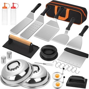 image:imageGriddle Accessories Kit 25PCS Flat Top Grill Accessories Set for Blackstone and Camp Chef Grill Spatula Set with Enlarged Spatulas Basting Cover Scraper Carry Bag for Outdoor BBQ