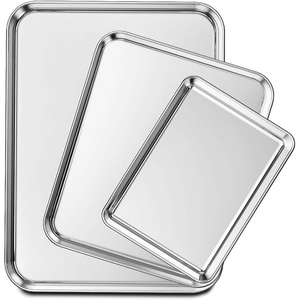 image:imageWildone Baking Sheet Set of 3 Stainless Steel Cookie Sheet Cooking Sheet Pan for Baking amp Roasting 91216 Inch Non Toxic amp Heavy Duty amp Easy Clean