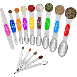 image:imageWildone Stainless Steel Magnetic Measuring Spoons with Strong Magnets 14pc  Including 8 Double Sided Magnetic Measuring Spoons Leveler and 5 Mini Spoons for Spice Jar and Liquid Measuring MulticolorMulticolor