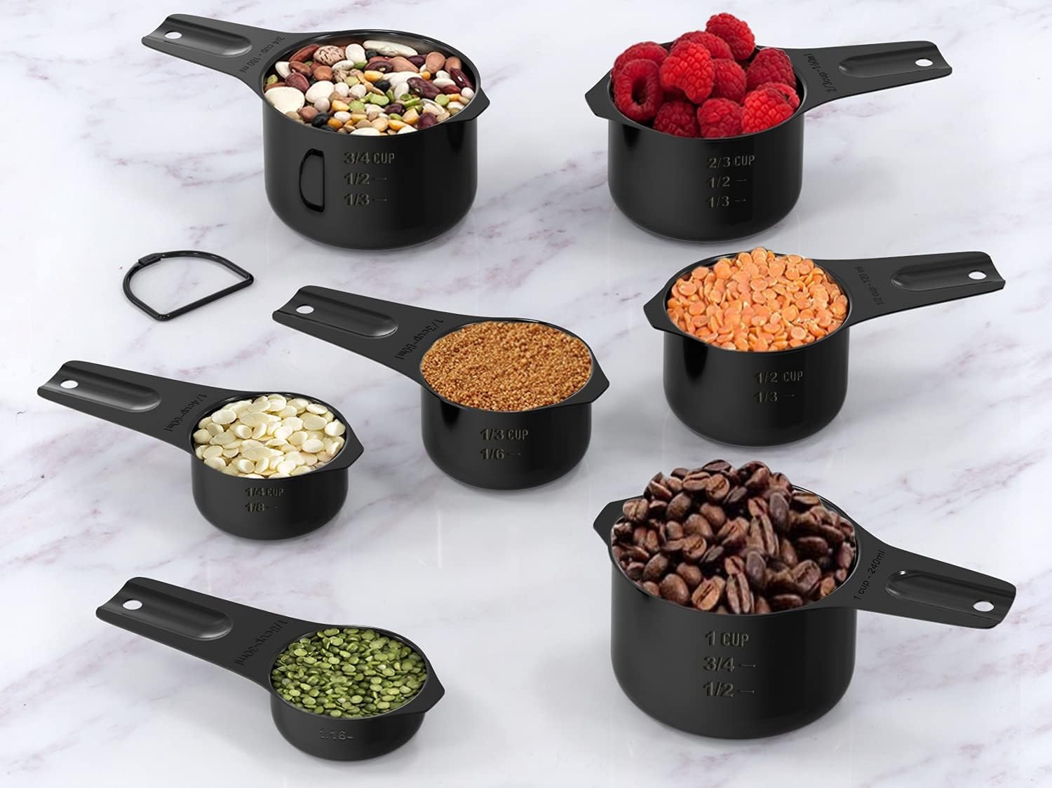 image:image21 Pcs Stainless Steel Measuring Cups and Spoons Set Wildone Stackable Metal Measuring Cups and Spoons for Cooking amp Baking Includes 7 Cups 9 Spoons and 5 Mini SpoonsBlack