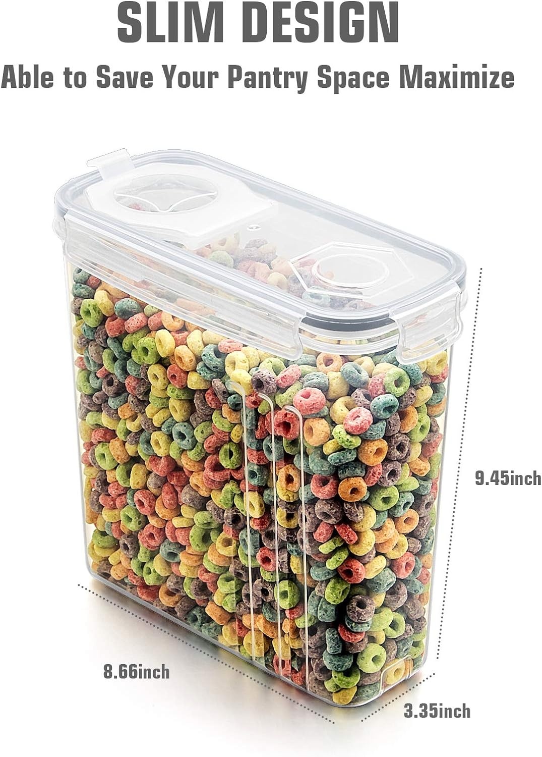 image:imageWildone Cereal Storage Containers Set Large BPA Free Plastic Airtight Food Storage Containers 4L for Flour Sugar 6 Piece Set Cereal Dispensers with 20 Labels amp Marker BlackGrey