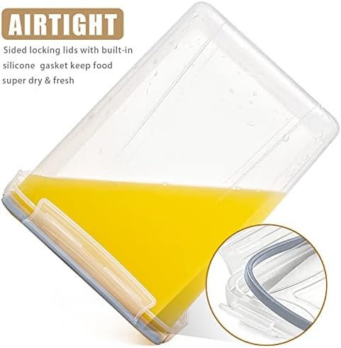 image:imageWildone Large Food Storage Containers 52L 175oz 4 Piece BPA Free Plastic Airtight Food Storage Containers for Flour Sugar Baking Supplies Kitchen amp Pantry Containers with 20 LabelsGray