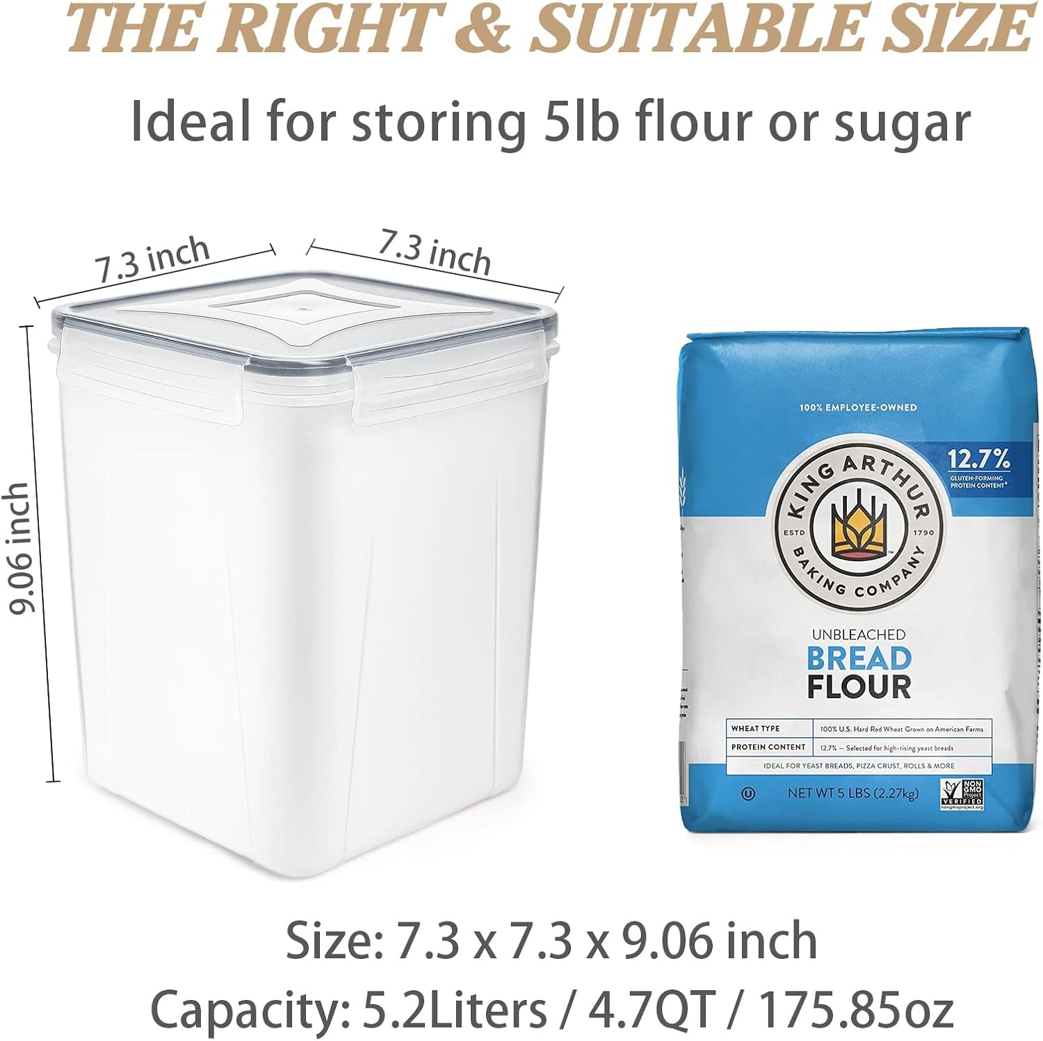 image:imageWildone Large Food Storage Containers 52L 175oz 4 Piece BPA Free Plastic Airtight Food Storage Containers for Flour Sugar Baking Supplies Kitchen amp Pantry Containers with 20 LabelsGray
