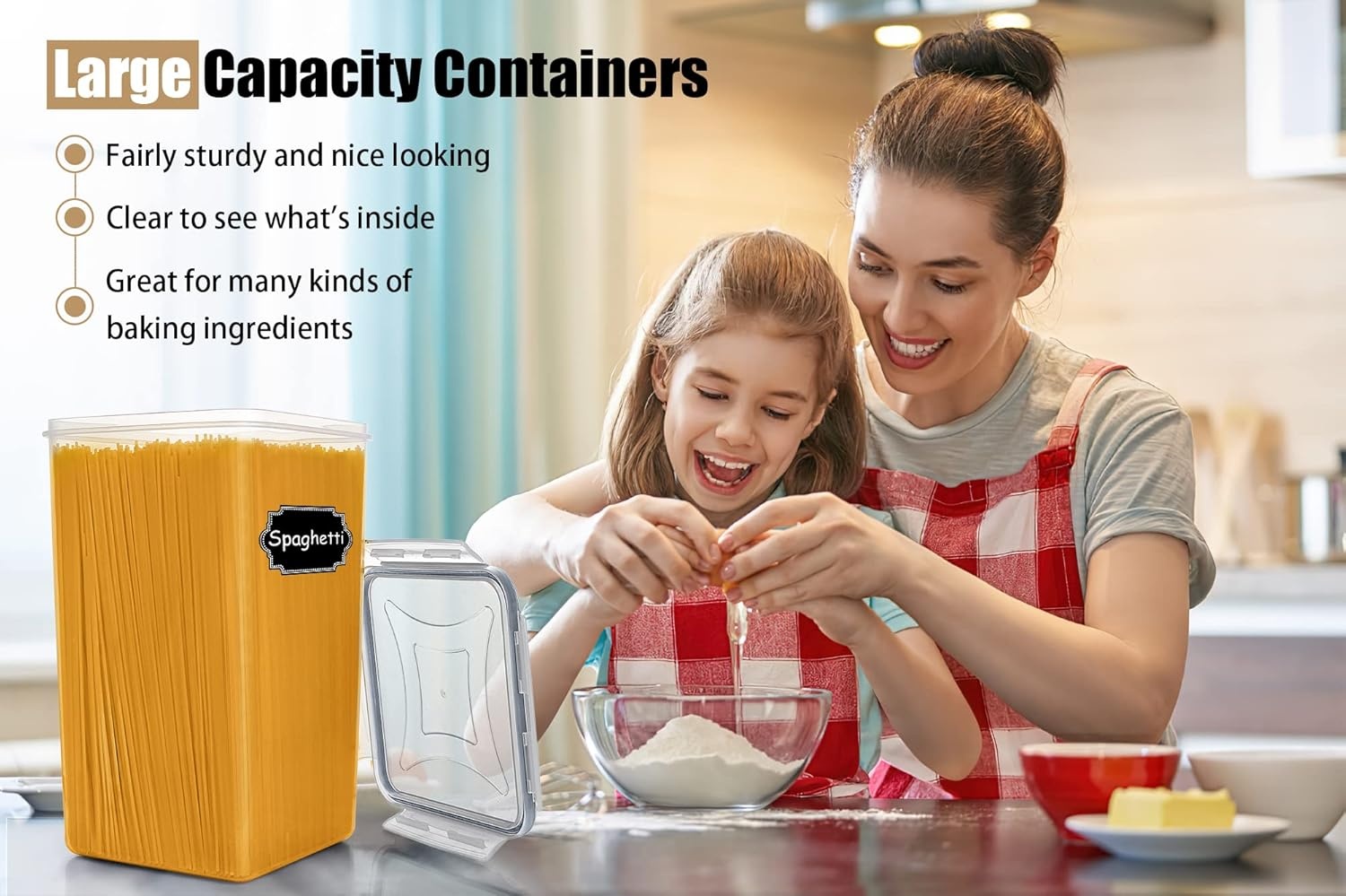 image:imageWildone Large Food Storage Containers 52L 175oz 4 Piece BPA Free Plastic Airtight Food Storage Containers for Flour Sugar Baking Supplies Kitchen amp Pantry Containers with 20 LabelsGray