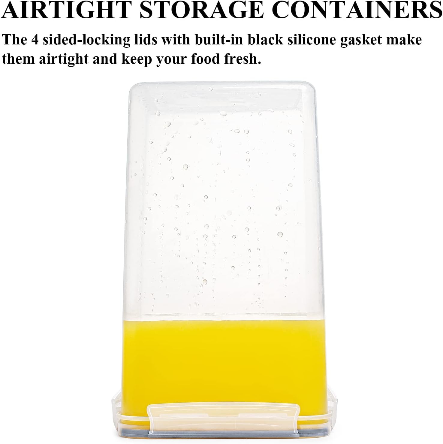 image:imageWildone Large Food Storage Containers 52L 175oz 4 Piece BPA Free Plastic Airtight Food Storage Containers for Flour Sugar Baking Supplies Kitchen amp Pantry Containers with 20 LabelsGray