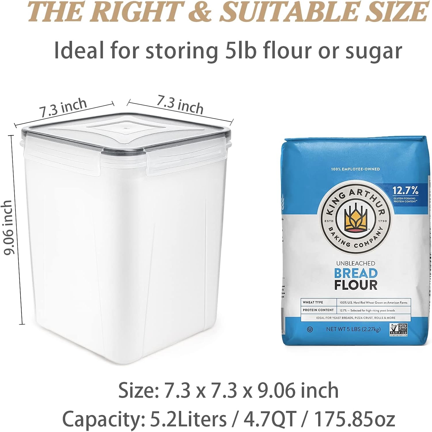 image:imageWildone Large Food Storage Containers 52L 175oz 4 Piece BPA Free Plastic Airtight Food Storage Containers for Flour Sugar Baking Supplies Kitchen amp Pantry Containers with 20 LabelsBlack