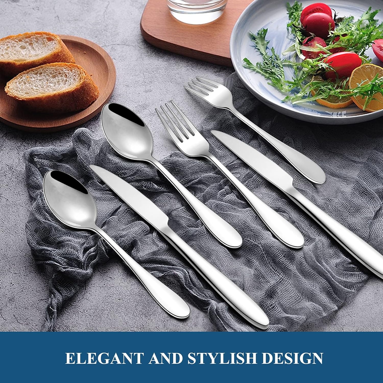 image:image20Piece Silverware Set Wildone Stainless Steel Flatware Set Service for 4 Tableware Cutlery Set for Home Kitchen Hotel Restaurant Mirror Polished Dishwasher Safe20 Piece