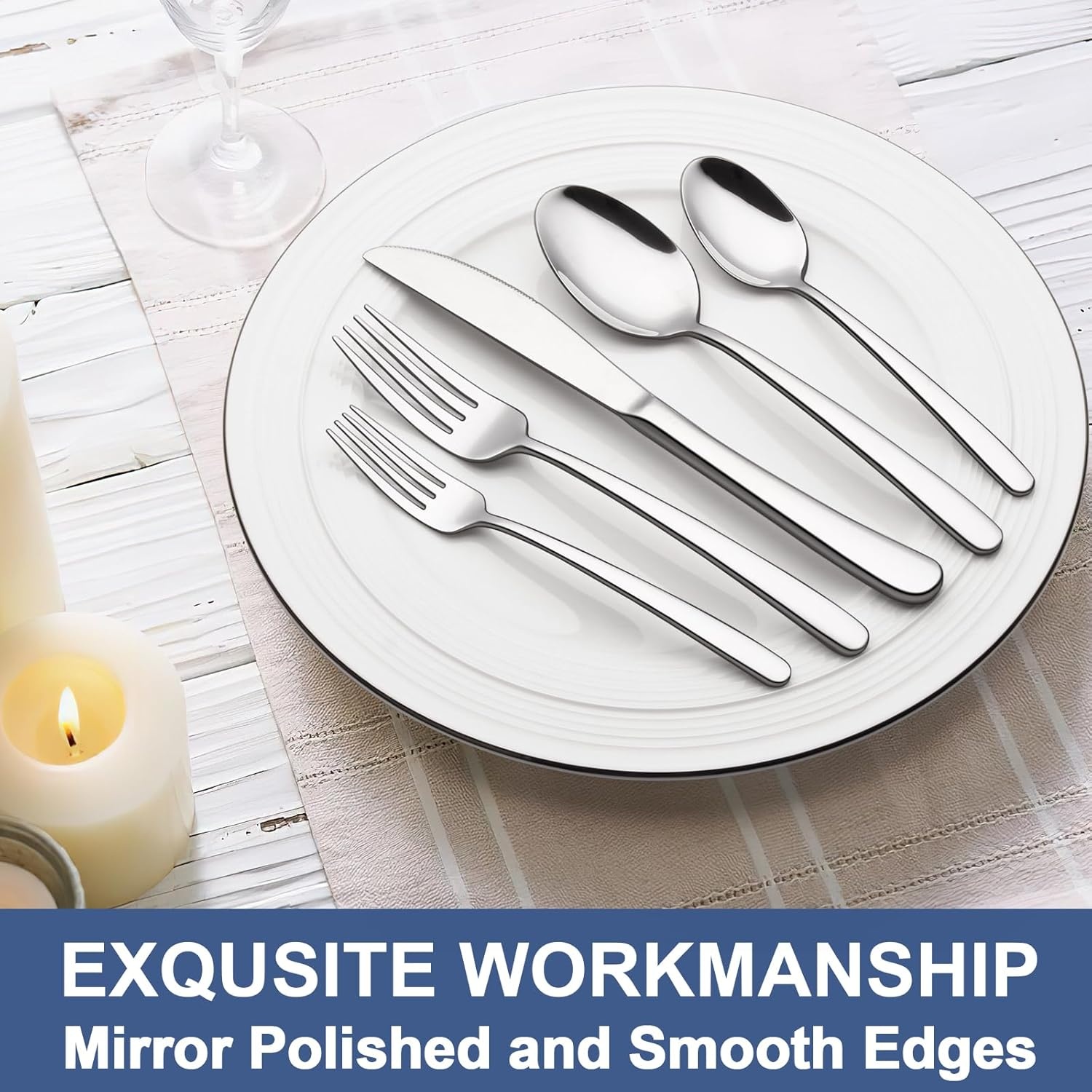 image:image60Piece Silverware Set for 12 Wildone Premium Stainless Steel Flatware Set Heavy Duty Cutlery Utensil Set for Home Restaurant Include Fork Knife Spoon Set Dishwasher Safe60