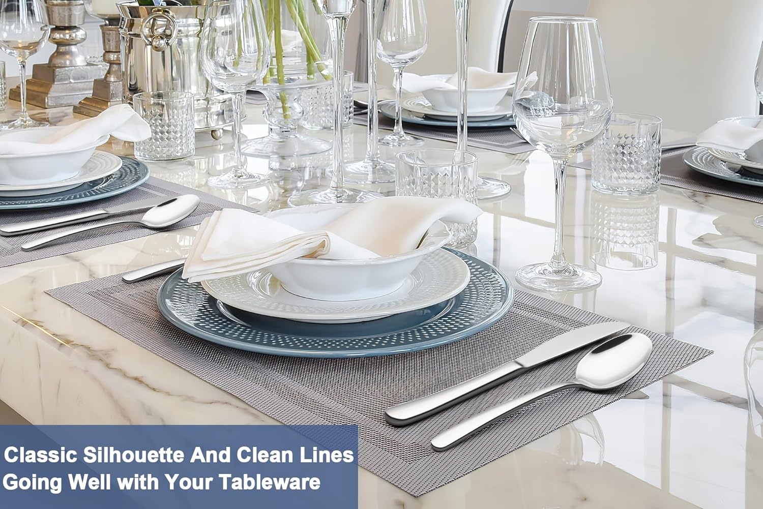 image:image60Piece Silverware Set for 12 Wildone Premium Stainless Steel Flatware Set Heavy Duty Cutlery Utensil Set for Home Restaurant Include Fork Knife Spoon Set Dishwasher Safe40