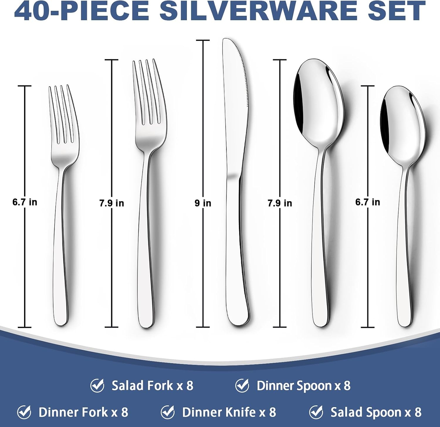 image:image60Piece Silverware Set for 12 Wildone Premium Stainless Steel Flatware Set Heavy Duty Cutlery Utensil Set for Home Restaurant Include Fork Knife Spoon Set Dishwasher Safe40