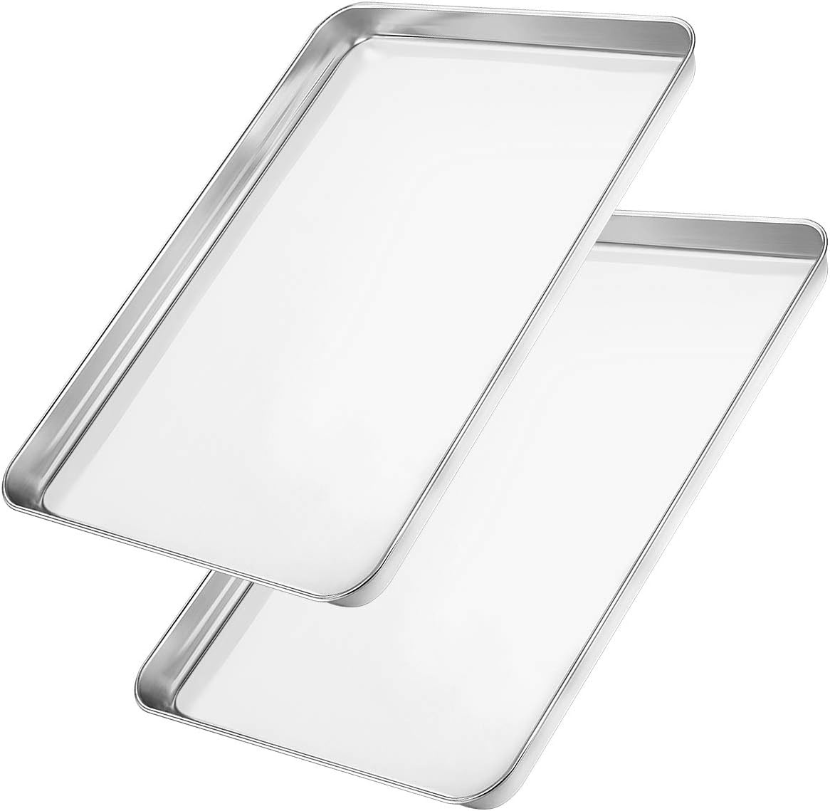 image:imageWildone Baking Sheet Set of 2 Stainless Steel Cookie Sheet Baking Pan Size 16 x 12 x 1 inch Non Toxic amp Heavy Duty amp Mirror Finish amp Rust Free amp Easy Clean9 Inch