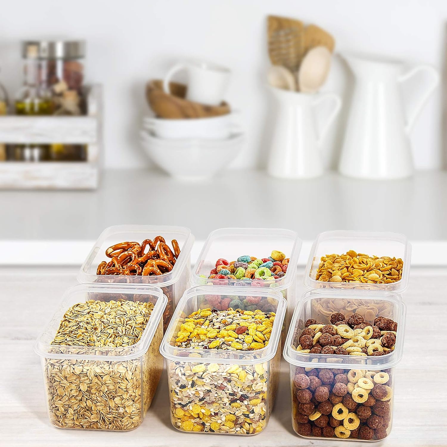 image:imageWildone Cereal amp Dry Food Storage Container Set of 16 08L 338 Cups for Sugar Flour and Baking Supplies Airtight Leakproof amp BPA Free with 20 Labels amp 1 MarkerBlack