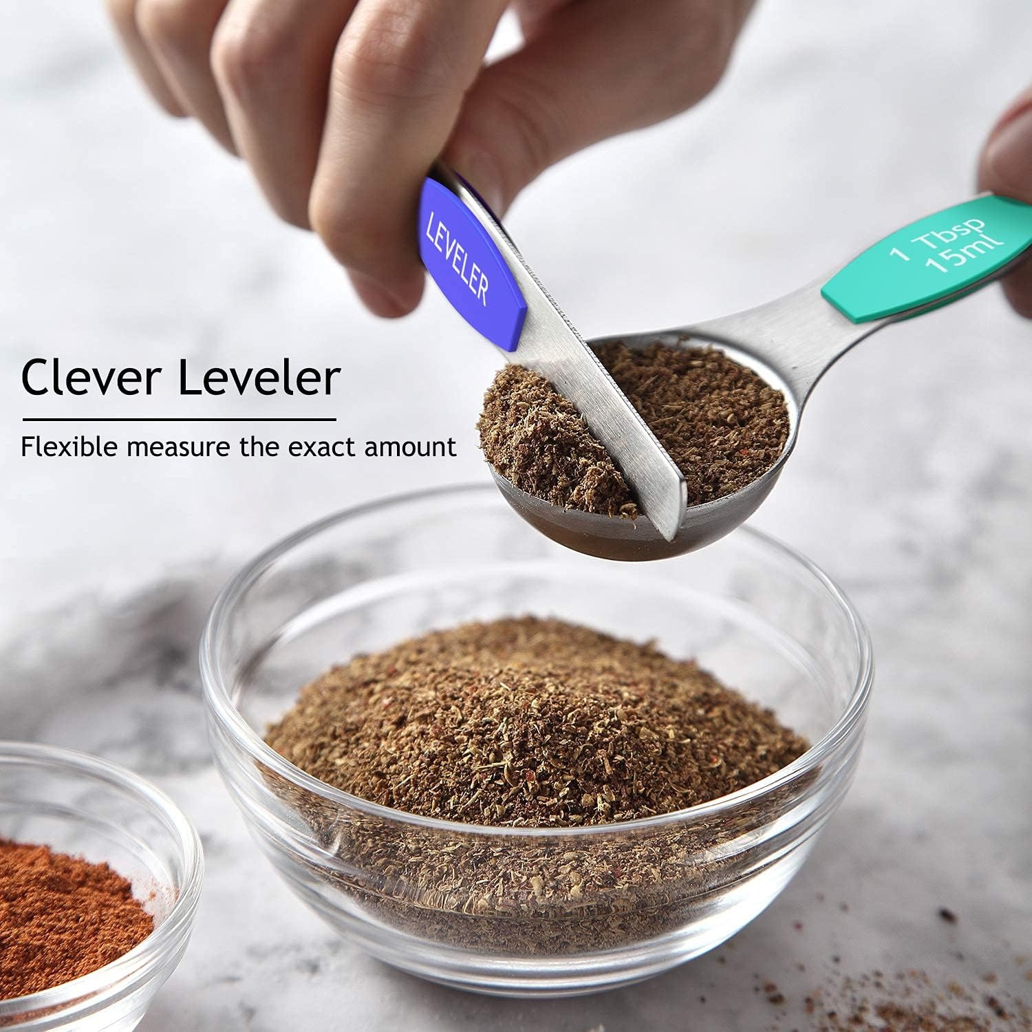 image:imageWildone Measuring Cups and Magnetic Measuring Spoons Set 21Pcs 8 Stainless Measuring Cups 7 Magnetic Measuring Spoons Leveler amp 5 Mini Spoons for Spice Jar and Liquid MulticolorMulticolor