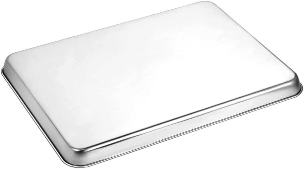 image:imageWildone Sheet Pan Set Baking Sheet Cookie Sheet Baking Pan Toaster Oven Pans 12 PCS Stainless Steel Baking Tray Cookie Pan Heavy Duty amp Dishwasher Safe 9 x 67 x 1 Inches