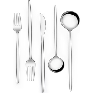 image:imageMatte Black Silverware Set 30 Piece Wildone Stainless Steel Flatware Set Service for 6 Cutlery Utensil Sets for Home Restaurant Include Knife Fork Spoon Set Dishwasher SafeSilver