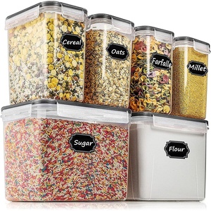 image:imageWildone Airtight Food Storage Containers Cereal amp Dry Food Storage Container Set of 6Black Lid Leakproof amp BPA Free With 1 Measuring Cup amp 20 Chalkboard Labels amp 1 Chalk MarkerBlack