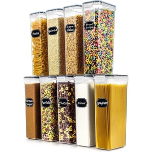 image:imageWildone Airtight Food Storage Containers Set of 9 BPA Free Cereal amp Dry Food Storage Containers 28L  1183 cups for Sugar Flour Snack Baking Supplies with 20 Chalkboard Labels amp 1 MarkerBlack