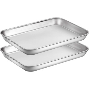 image:imageWildone Baking Sheet Set of 2  Stainless Steel Cookie Sheet Baking Pan Size 16 x 12 x 1 inch Non Toxic amp Heavy Duty amp Mirror Finish amp Rust Free amp Easy Clean9 Inch