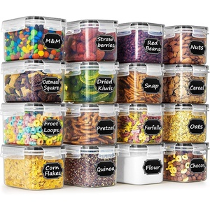 image:imageWildone Cereal amp Dry Food Storage Container Set of 16 08L 338 Cups for Sugar Flour and Baking Supplies Airtight Leakproof amp BPA Free with 20 Labels amp 1 MarkerBlack